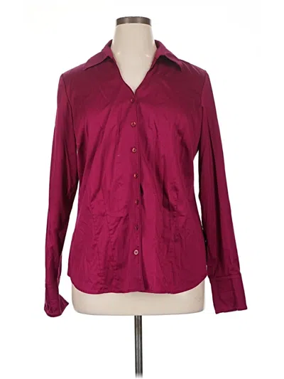 Pre-owned Coldwater Creek Long Sleeve Button Down Shirt In Burgundy