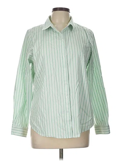 Pre-owned Coldwater Creek Long Sleeve Button Down Shirt In Green
