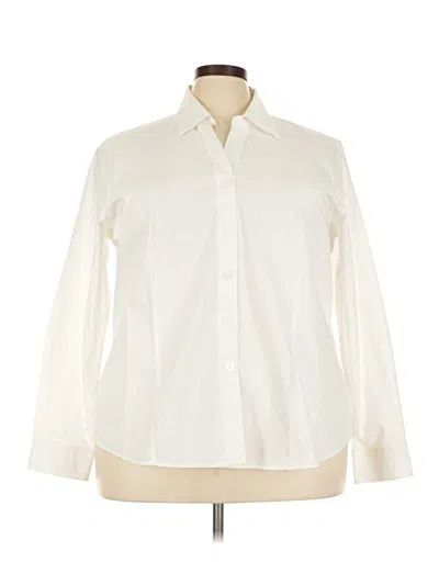 Pre-owned Coldwater Creek Long Sleeve Button Down Shirt In Ivory