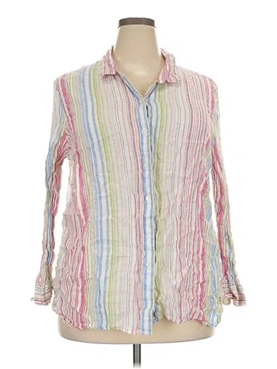 Pre-owned Coldwater Creek Long Sleeve Button Down Shirt In Pink
