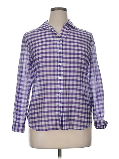 Pre-owned Coldwater Creek Long Sleeve Button Down Shirt In Purple