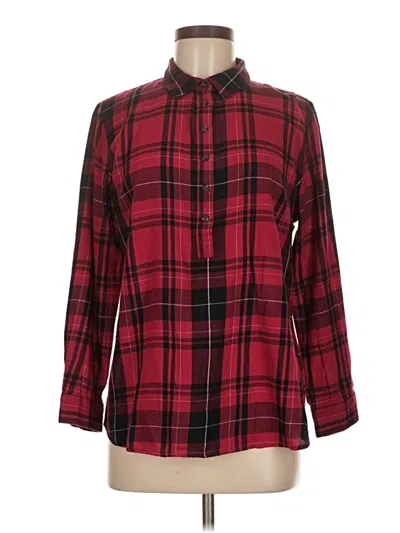 Pre-owned Coldwater Creek Long Sleeve Button Down Shirt In Red