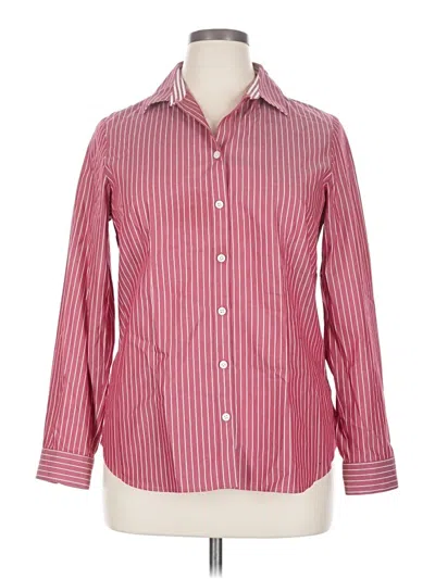 Pre-owned Coldwater Creek Long Sleeve Button Down Shirt In Red