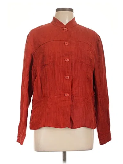 Pre-owned Coldwater Creek Long Sleeve Button Down Shirt In Red