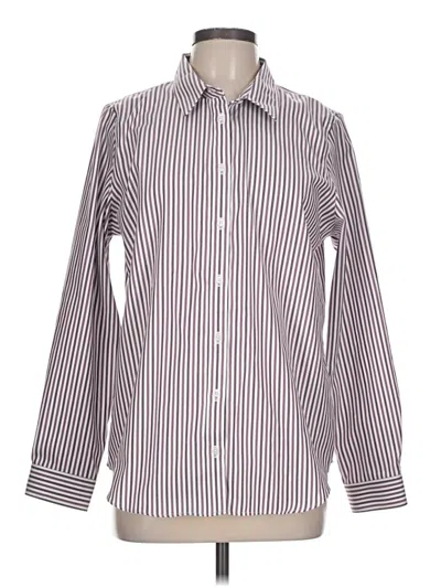 Pre-owned Coldwater Creek Long Sleeve Button Down Shirt In Silver