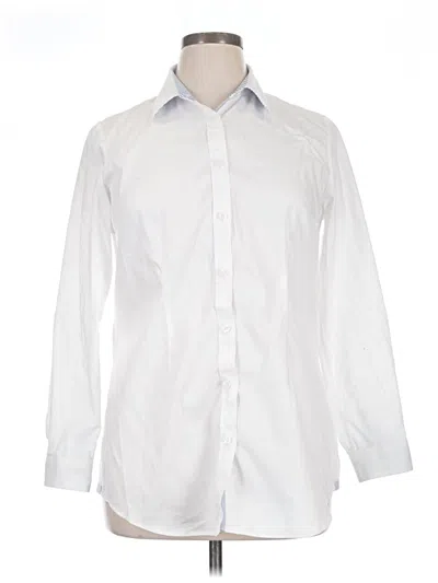 Pre-owned Coldwater Creek Long Sleeve Button Down Shirt In White