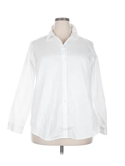 Pre-owned Coldwater Creek Long Sleeve Button Down Shirt In White