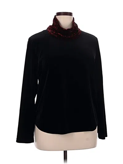 Pre-owned Coldwater Creek Long Sleeve Top Black Turtleneck Tops