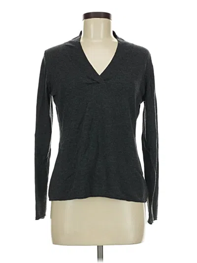 Pre-owned Coldwater Creek Long Sleeve Top Gray V-neck Tops