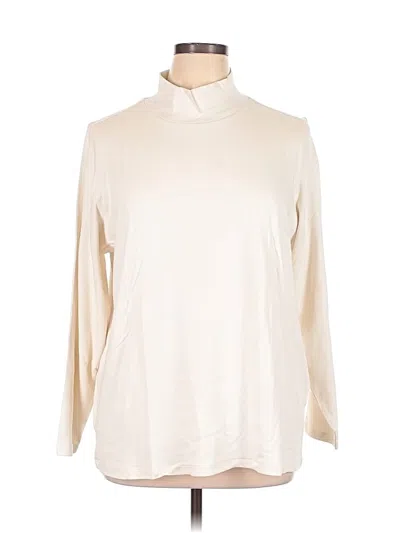 Pre-owned Coldwater Creek Long Sleeve Top Ivory Turtleneck Tops