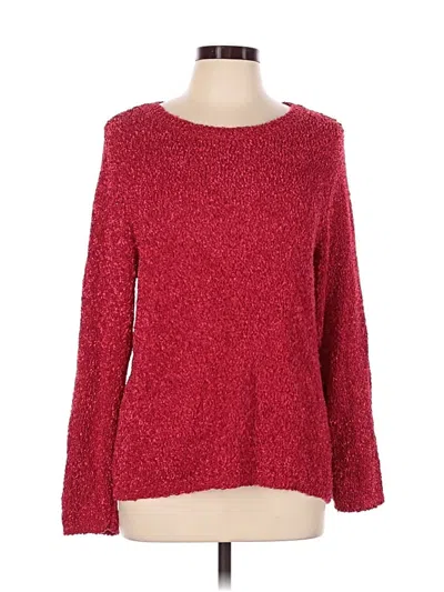 Pre-owned Coldwater Creek Long Sleeve Top Red Boatneck Tops