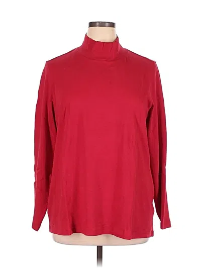 Pre-owned Coldwater Creek Long Sleeve Top Red Turtleneck Tops