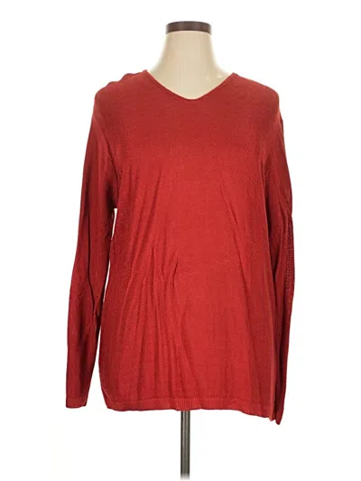 Pre-owned Coldwater Creek Long Sleeve Top Red V Neck Tops