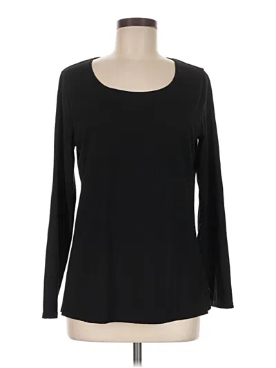 Pre-owned Coldwater Creek Long Sleeve T-shirt In Black