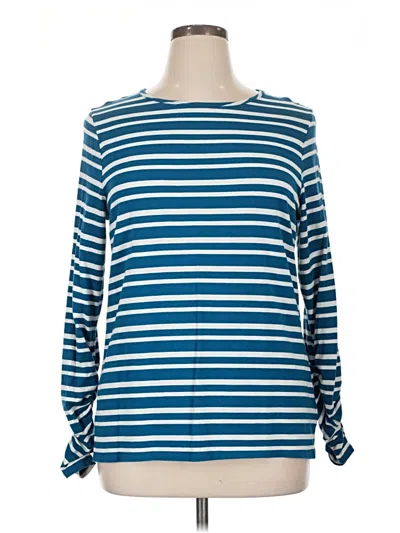 Pre-owned Coldwater Creek Long Sleeve T-shirt In Blue