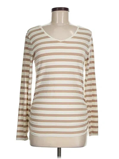 Pre-owned Coldwater Creek Long Sleeve T-shirt In Ivory