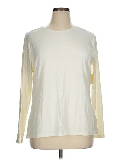 Pre-owned Coldwater Creek Long Sleeve T-shirt In Ivory