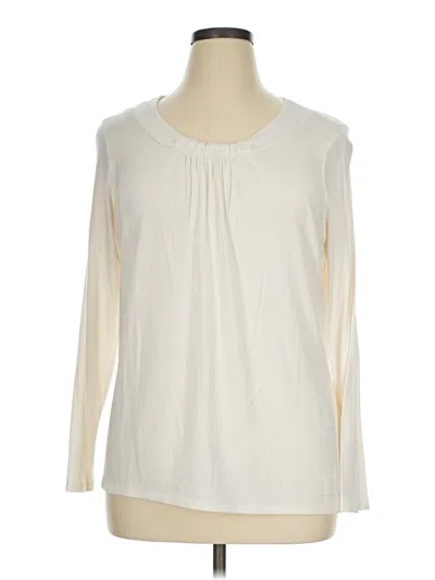 Pre-owned Coldwater Creek Long Sleeve T-shirt In Ivory