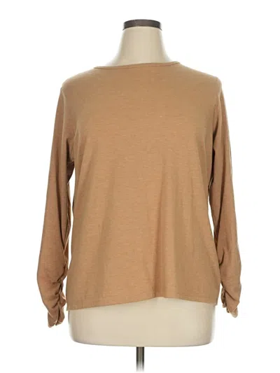 Pre-owned Coldwater Creek Long Sleeve T-shirt In Tan