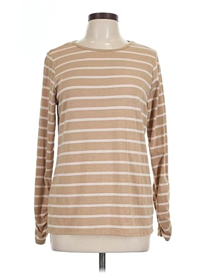 Pre-owned Coldwater Creek Long Sleeve T-shirt In Tan