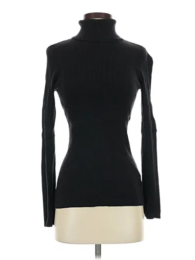 Pre-owned Coldwater Creek Long Sleeve Turtleneck In Black