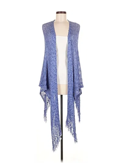 Pre-owned Coldwater Creek Poncho In Blue