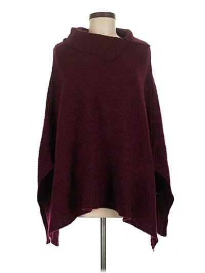 Pre-owned Coldwater Creek Poncho In Burgundy