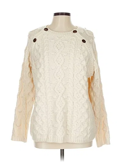 Pre-owned Coldwater Creek Pullover Sweater In White