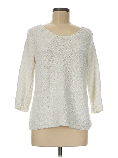 Pre-owned Coldwater Creek Pullover Sweater In White