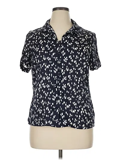 Pre-owned Coldwater Creek Short Sleeve Blouse In Blue