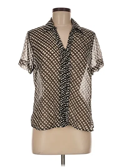 Pre-owned Coldwater Creek Short Sleeve Blouse In Brown