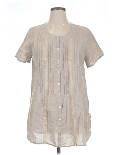 Pre-owned Coldwater Creek Short Sleeve Blouse In Gray
