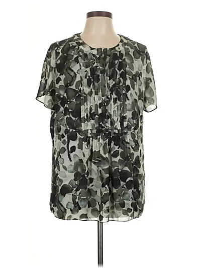 Pre-owned Coldwater Creek Short Sleeve Blouse In Green