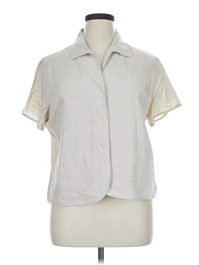 Pre-owned Coldwater Creek Short Sleeve Blouse In Ivory