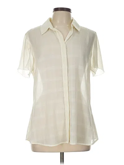 Pre-owned Coldwater Creek Short Sleeve Blouse In Ivory