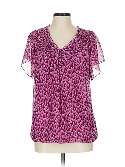 Pre-owned Coldwater Creek Short Sleeve Blouse In Pink