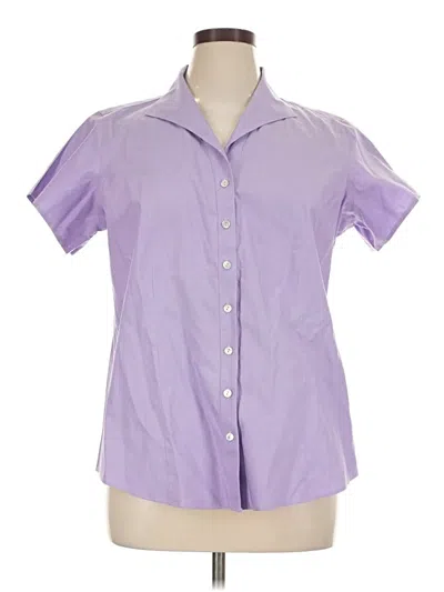 Pre-owned Coldwater Creek Short Sleeve Blouse In Purple