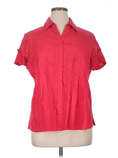 Coldwater Creek Short Sleeve Blouse In Red