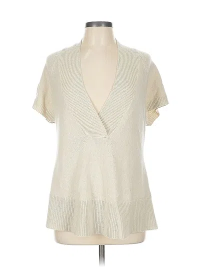 Pre-owned Coldwater Creek Short Sleeve Blouse In White