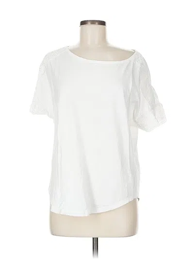 Pre-owned Coldwater Creek Short Sleeve T-shirt In White