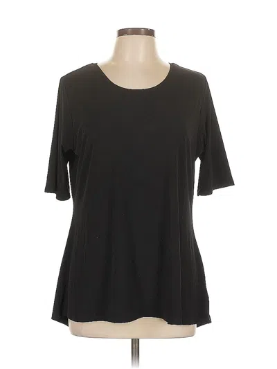 Pre-owned Coldwater Creek Short Sleeve Top Black Scoop Neck Tops