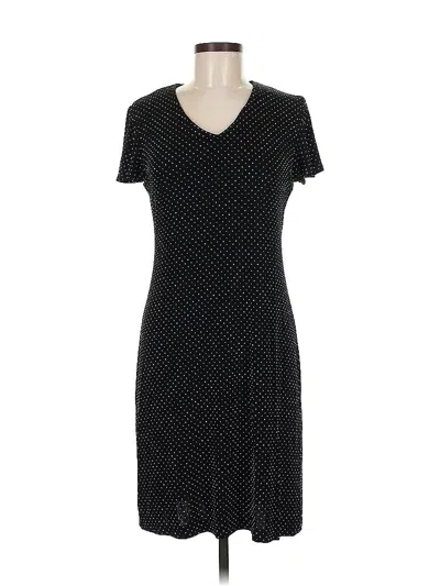 Pre-owned Coldwater Creek Short Sleeve Top Black Scoop Neck Tops