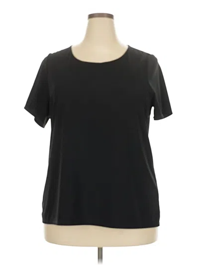 Pre-owned Coldwater Creek Short Sleeve Top Black Scoop Neck Tops
