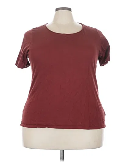 Pre-owned Coldwater Creek Short Sleeve Top Burgundy Crew Neck Tops