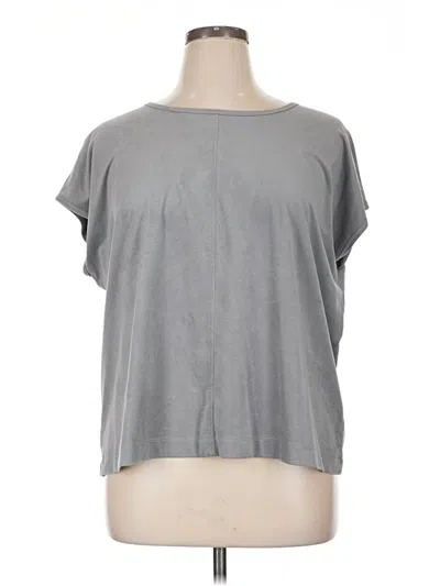 Pre-owned Coldwater Creek Short Sleeve Top Gray Scoop Neck Tops