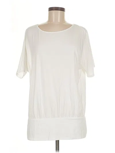 Pre-owned Coldwater Creek Short Sleeve Top Ivory Boatneck Tops