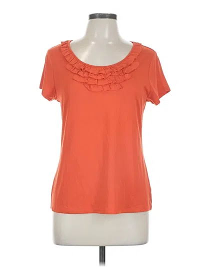 Pre-owned Coldwater Creek Short Sleeve Top Orange Scoop Neck Tops