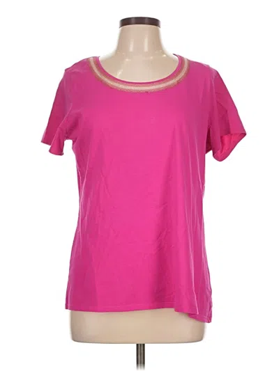 Pre-owned Coldwater Creek Short Sleeve Top Pink Scoop Neck Tops