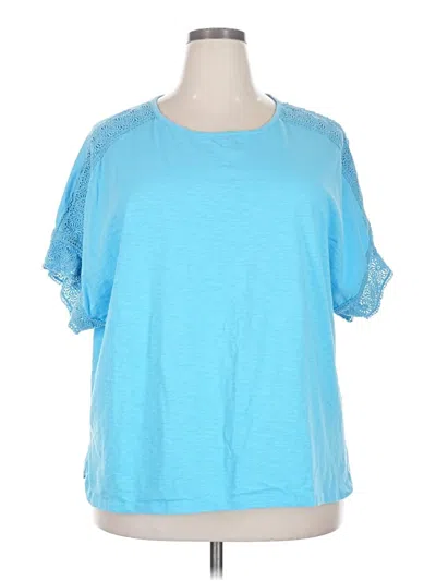 Pre-owned Coldwater Creek Short Sleeve T-shirt In Blue