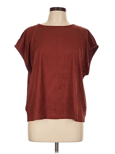 Pre-owned Coldwater Creek Short Sleeve T-shirt In Burgundy